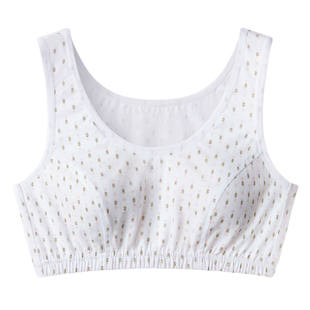 春织中老年文胸纯棉老人内衣女妈妈无钢圈前扣夏季薄款背心式胸罩