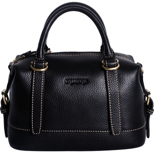 藏皮客韩系小巧包包女真皮简约斜挎包头层牛皮质感手提包保龄球包