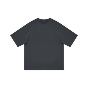 美式复古重磅300gT恤男夏潮牌运动休闲宽松短袖纯棉上衣五分袖男