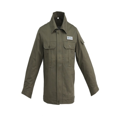 100%纯棉秋冬工作服套装双层加厚
