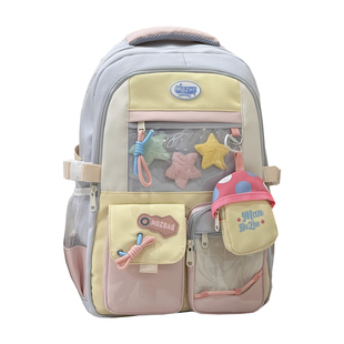 多巴胺ins大容量书包女 可爱痛包双肩包初中女生高中学生上学背包