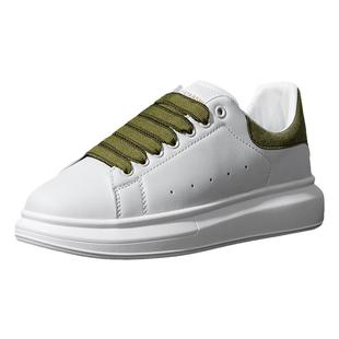 夏季新款白色板鞋男士铭麦昆小白鞋厚底百搭鞋子增高休闲鞋女网鞋