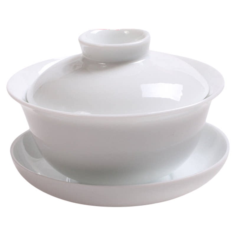 包邮陶瓷盖碗 大号功夫茶具配件茶碗白瓷 盖子盖瓷杯盖纯白盖碗
