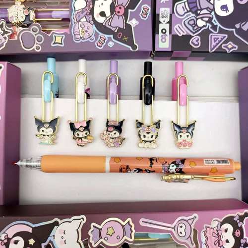 卡通库洛米盒装贴片笔夹贴片水笔合金货源笔头精美金属笔新款型ST