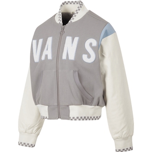 VANS范斯女装外套运动休闲拼色立领夹克舒适棒球服女VN000GUTAF1