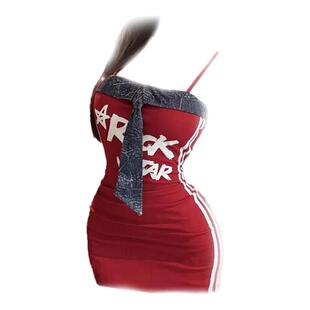 小众设计感短款吊带连衣裙女情侣装2025夏季新款男衬衫显瘦上衣