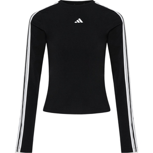【尖货】adidas阿迪达斯女子蕾丝三条纹时尚运动长袖T恤KZ1556