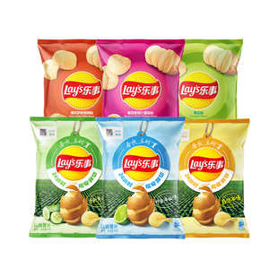乐事春收薯片柠檬海盐黄瓜味70克*3袋 马铃薯鲜切土豆片膨化零食