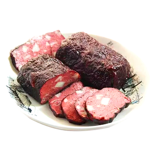 贵州烟熏血豆腐 正宗柴火猪血丸子 农家自制血粑圆子土特产小吃