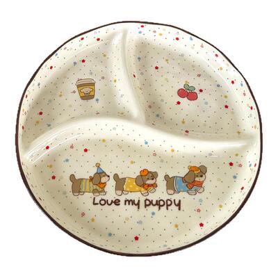 高颜值儿童分格陶瓷家用早餐盘