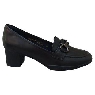 断码特惠哈森HARSON正品春秋季中跟圆头通勤乐福女单皮鞋HL227910