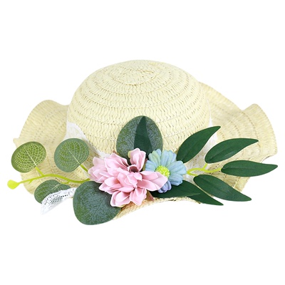 花艺草帽材料包手工干花帽子团建