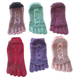 toesox瑜伽五指袜防滑短筒纯色专业普拉提分趾袜低帮运动健身点胶