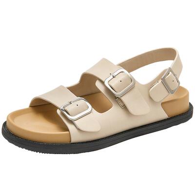 BEAU勃肯凉鞋女平底外穿