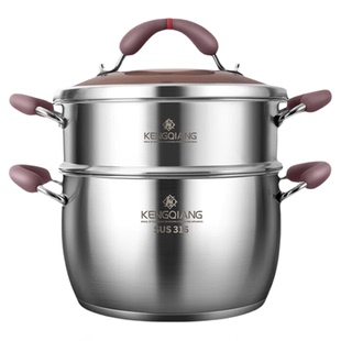 316不锈钢加厚家用汤锅小型多层蒸锅煮面锅粥锅燃气电磁炉高汤锅