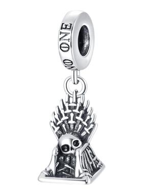 亚马逊爆款铜镀925银权利的游戏系列纪念牌铁王座适合DIY手链项链