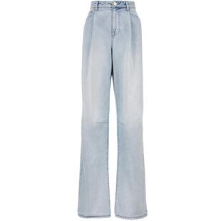 Vero Moda奥莱牛仔裤女2025夏季新款不规则剪裁宽松磨白长裤裤子