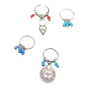 编发点缀波西米亚风发扣藏族辫子串珠环扣做旧复古脏辫发环发夹潮