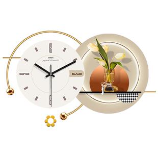 创意钟表挂钟客厅静音现代简约家用时钟网红轻奢餐厅时尚大气挂墙