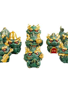 逗兽记青砂石摆件国潮桌面茶宠