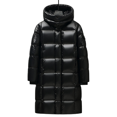 玛莎黑金中长款匈牙利90白鹅绒服