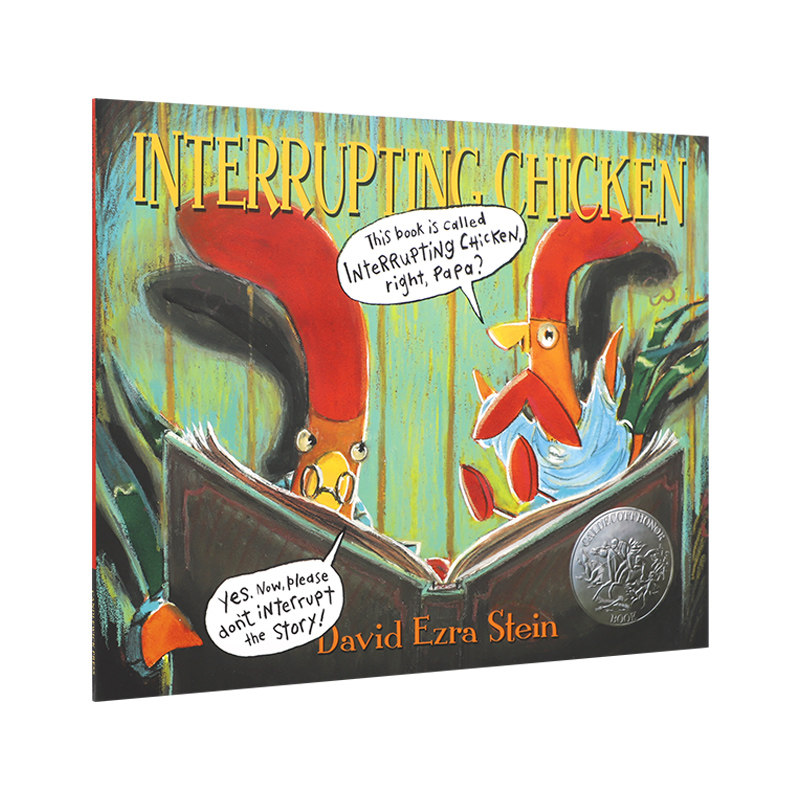 英文原版 爱打岔的小鸡 Interrupting Chicken 2011年凯迪克银奖绘本 儿童英语启蒙幼儿温馨家庭亲子共读绘本 宝宝睡前故事书