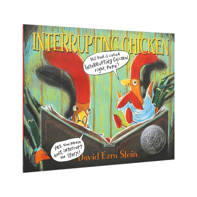 预售英文原版 爱打岔的小鸡 Interrupting Chicken 2011年凯迪克银奖绘本 儿童英语启蒙幼儿温馨家庭亲子共读绘本 宝宝睡前故事书