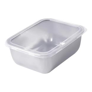 304不锈钢保鲜盒方盘冰箱收纳盒带盖子烧烤凉菜盘果盘蒸鱼烤鱼盘