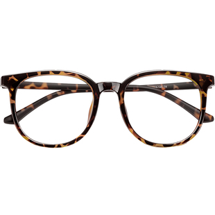 大框豹纹眼镜女款近视可配度数素颜大脸显瘦玳瑁色防蓝光眼睛镜架