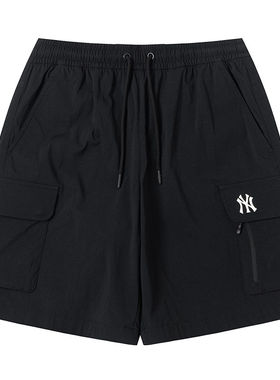 MLB情侣NY凉感防泼水短裤运动裤