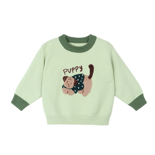 小O爸男婴童 宝宝毛衣男童打底2026新款婴儿大图案内搭保暖毛衫