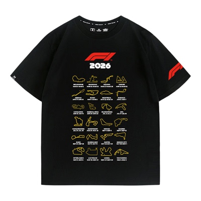 2026赛季F1一级方程式赛车Formula1Calendar赛道赛程表周边男T恤