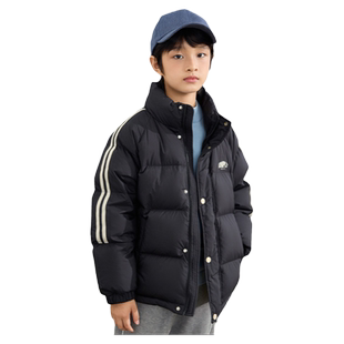 巴拉巴拉男童羽绒服儿童黑色外套大童加厚上衣2025冬装新款童装潮