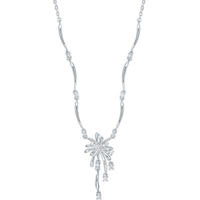 周六福烟花项链女S925银