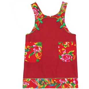 喜庆围裙红色酒席喜事厨房服务员工作中式围腰创意中国风围裙套装