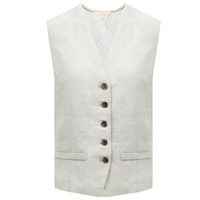 COCOBELLA简约精致亚麻西装马夹