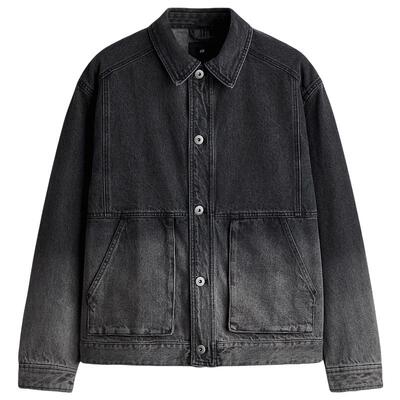 HM男装牛仔外套2026春季新款水洗美式利落牛仔衬衫夹克1326421