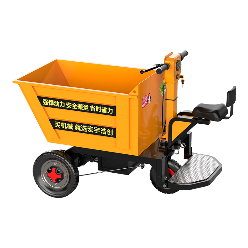 工程电动翻斗车 建筑工地水泥搬运灰斗车 养殖拉粪拉砂浆手推车