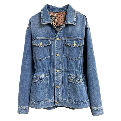 口碑工厂！宽松牛仔夹克翻领外套