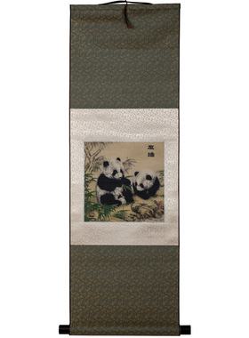 中国特色礼品丝绸卷轴挂画传统墙面装饰工艺品出国商务礼品送老外