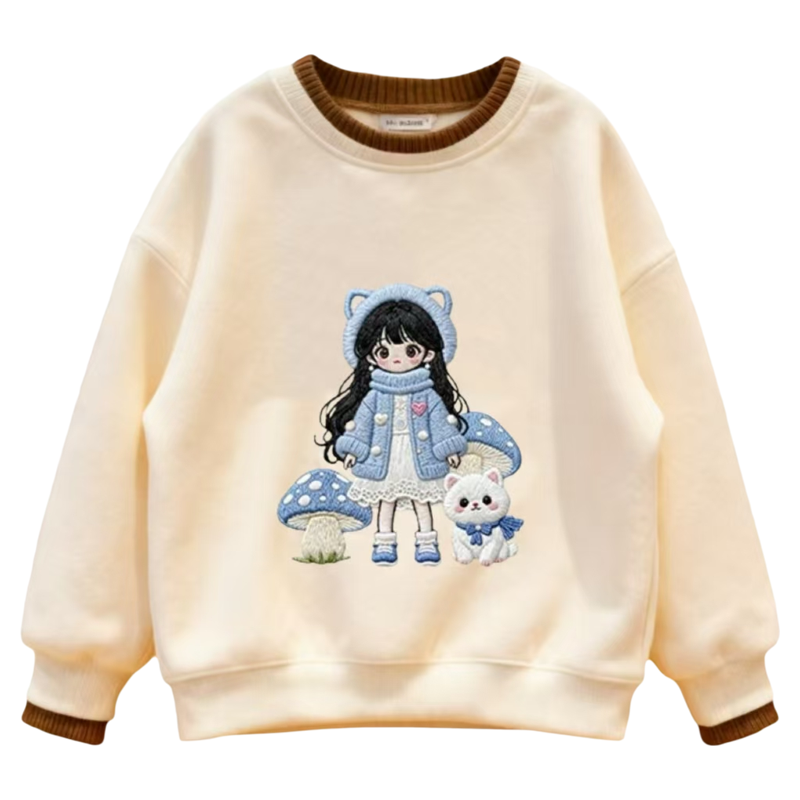 秋冬加厚羊羔绒卡通女卫衣