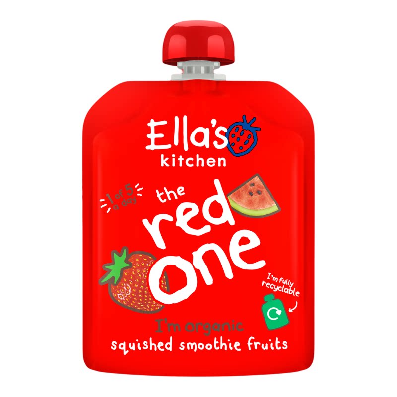 Ella's Kitchen 进口英国婴幼儿营养有机鲜杂果蓉90g西瓜士多啤梨