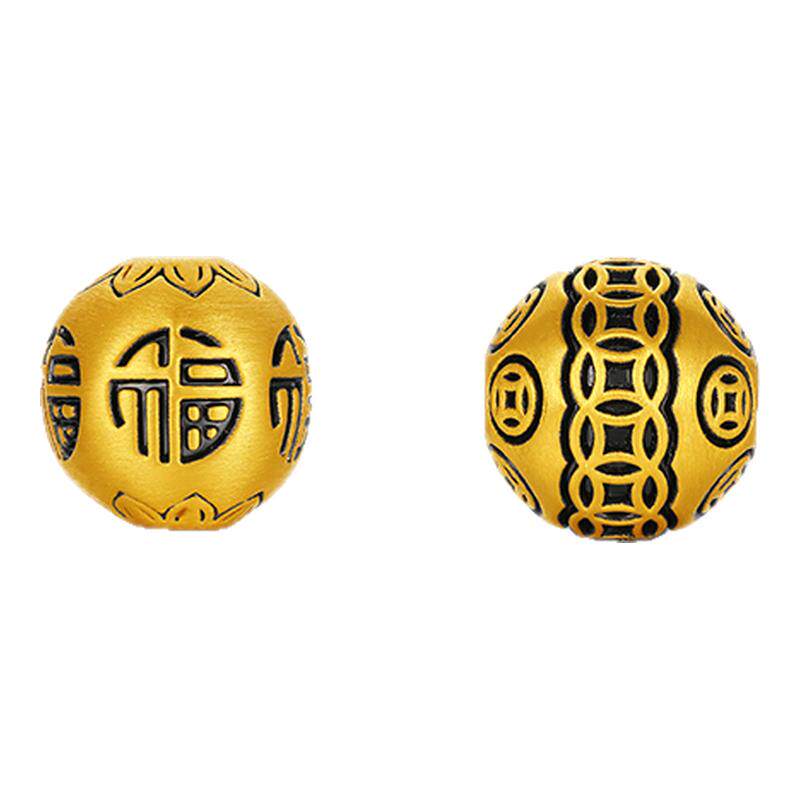 周六福黄金5d硬金手串男定价福禄聚宝福韵通宝手串节日礼物送男友