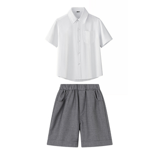 六一儿童合唱服男女通用学院风套装校服夏短袖衬衫朗诵演出服套装