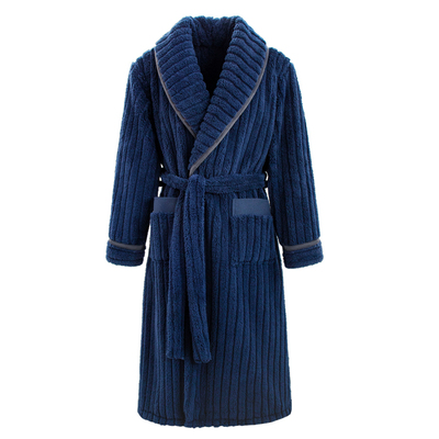 优美纺加厚法兰绒男士法兰绒睡袍