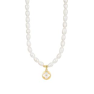 【自营】DAISY BEAUTY 四叶草吊坠淡水珍珠项链复古小众时尚手链