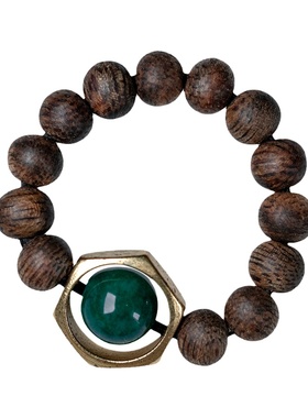 原创老料越南芽庄沉香银骷髅戒指