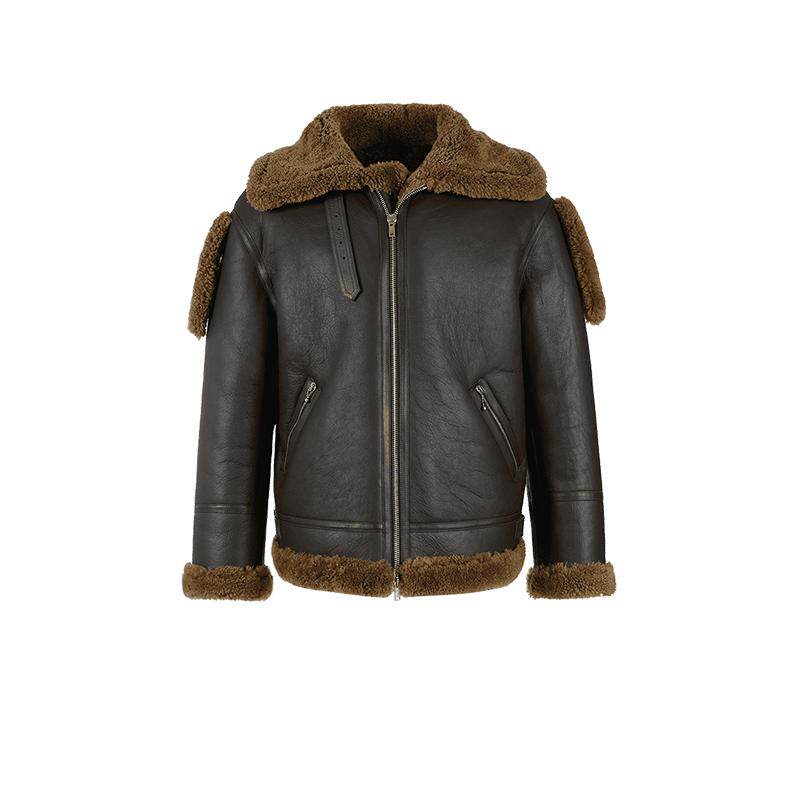 BURBERRY飞行员夹克皮衣皮夹克