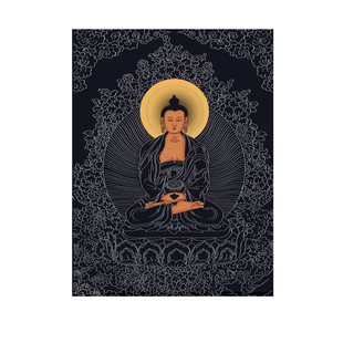 彩色八大守护画像（阿弥陀佛）DIY手绘唐卡描金画稿传统国学