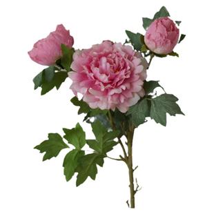 高档牡丹花绢花假花仿真花摆设客厅摆件塑料花艺轻奢餐桌装饰花卉